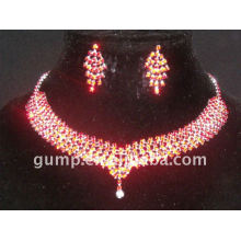 red bridal wedding jewelry sets (GWJS0449)